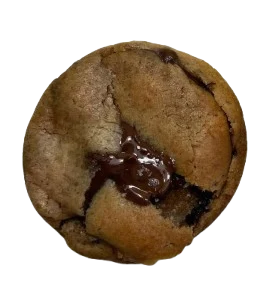 Cookie recheado de Nutella, visto de cima